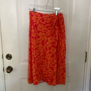 EUC JCrew Factory faux wrap floral/tropical skirt